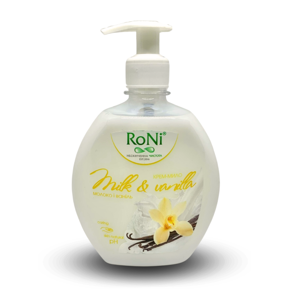 Крем-мило рідке Aloe&Yogurt з гліцерином дозатор RoNi 450мл Крем-мило рідке Aloe&Yogurt з гліцерином дозатор RoNi 450мл