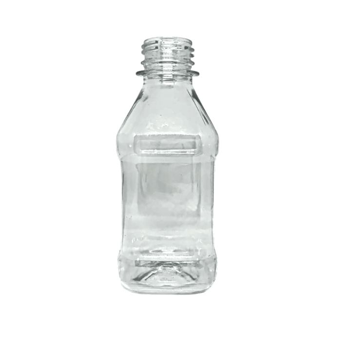 Бутылка квадратная 200 мл прозрачная